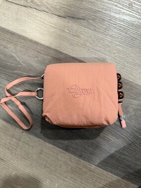 Pink Gisou bag with long strap and mirror